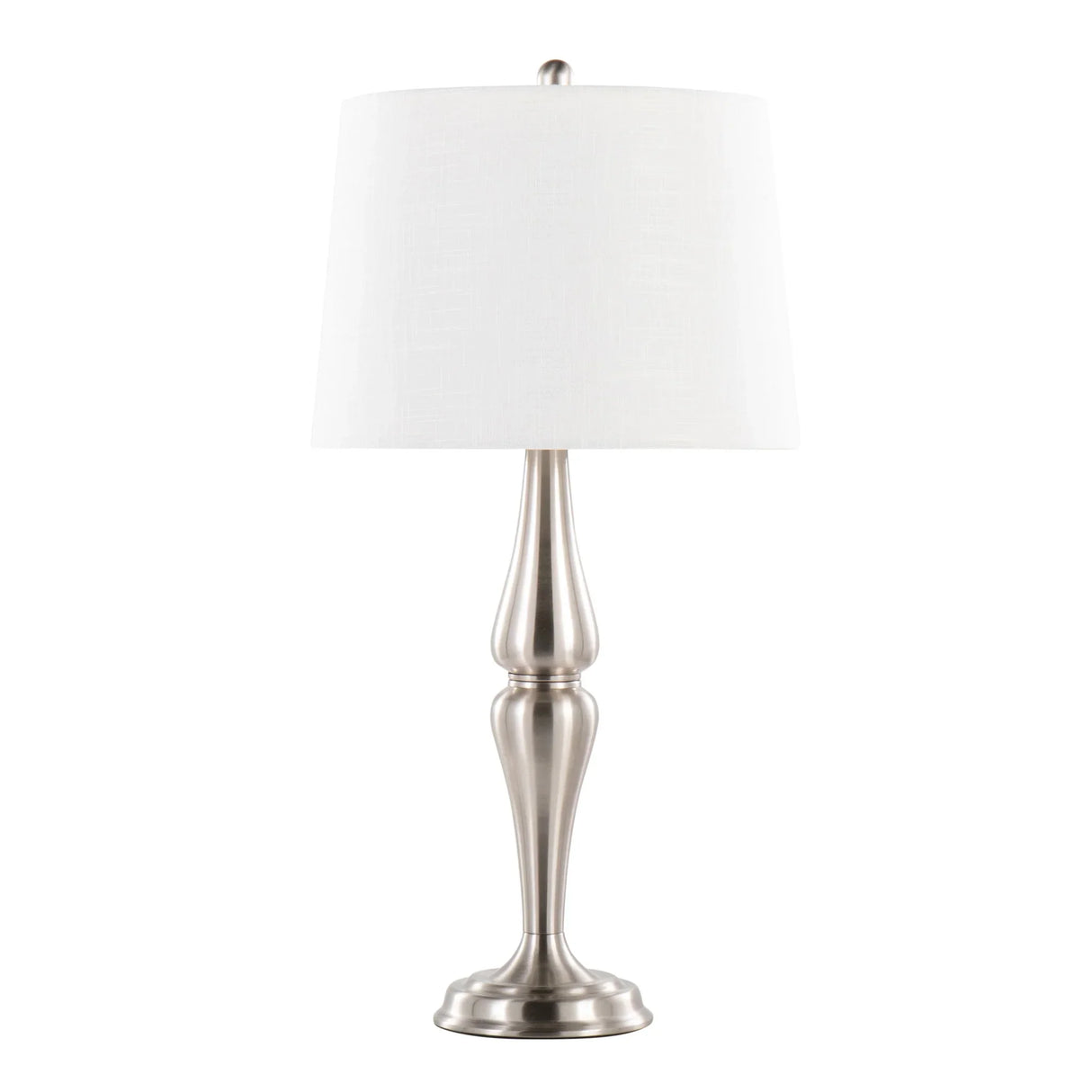 Sawyer - Contemporary Table Lamp (Set of 2) - Nickel / White - Furniture Home Direct