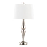 Sawyer - Contemporary Table Lamp (Set of 2) - Nickel / White - Furniture Home Direct