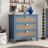 3 Drawer Cabinet, Natural Rattan, American Furniture - Furniture Home Direct