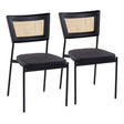 Tania - Contemporary Dining Chair (Set of 2) - Black / Rattan Back - Furniture Home Direct