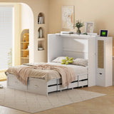 Murphy Wall Bed With Drawer And Rattan Decoration - Furniture Home Direct
