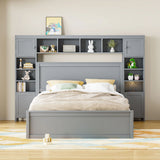 Bed With All In One Cabinet, Shelf And Sockets - Furniture Home Direct