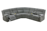 Sectional Sofa Corduroy Power Recliner Modern Gray - Furniture Home Direct