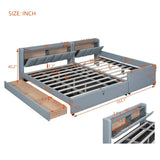 Platform Bed Upholstered Storage Hydraulic Drawers Gray - Furniture Home Direct