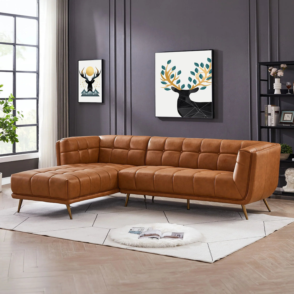 Addison - L Shape Sectional Sofa Tufted - Furniture Home Direct