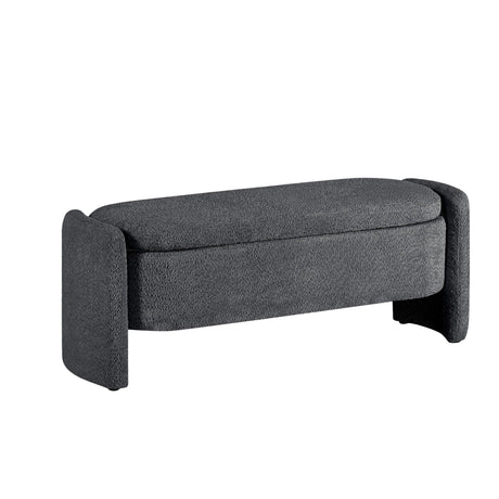 Ottoman Oval Storage Bench, 3D Lamb Fleece Bench With Large Storage Space For The Living Room, Entryway And Bedroom - Furniture Home Direct