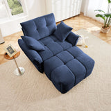 Ergonomic Single Seater Sofa With Ottoman, High Resilience Support Cushions - Furniture Home Direct
