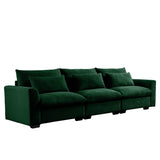 3 Seater Deep Sofa - Green Corduroy - Furniture Home Direct