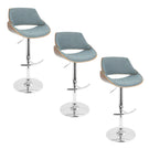 Fabrizzi - Mid Century Modern Adjustable Barstool With Swivel With Rounded T Footrest (Set of 3) - Furniture Home Direct