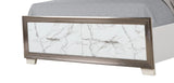 Queen Bed With Marble Pattern Dresser Nightstand White - Furniture Home Direct