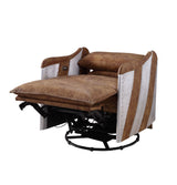 Qalurne - Power Motion Recliner With Swivel - Two Tone Mocha - Furniture Home Direct