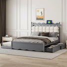 Storage Platform Bed, With 2 Big Drawers, Trundle, One Set Of Sockets & USB Ports - Furniture Home Direct