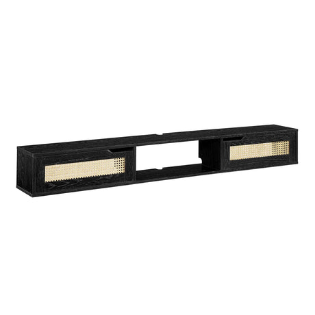 Modern Rattan Door Floating TV Stand For TVs Up To 80" - Furniture Home Direct