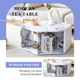 Coffee Table Set Hexagonal Marble Elegant Minimal White - Furniture Home Direct