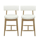 Mid Century Modern Counter Stools, Fabric Upholstered Chairs