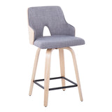 Stella - Contemporary Fixed Height Counter Stool With Swivel Square Footrest (Set of 2) - Furniture Home Direct