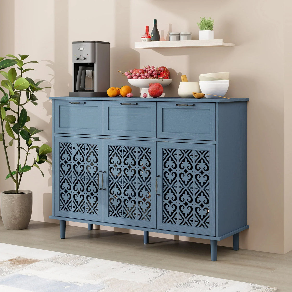 3 Door 3 Drawer Elegant Cabinet - Furniture Home Direct