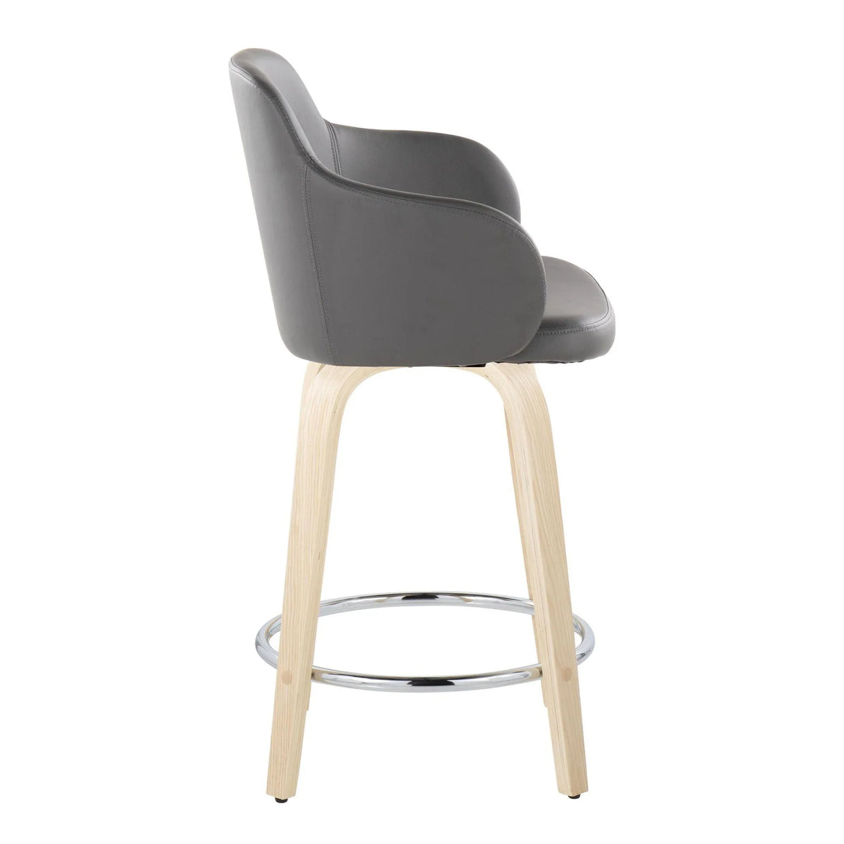 Boyne - Contemporary Fixed Height Counter Stool & Swivel With Round Footrest (Set of 2) - Furniture Home Direct