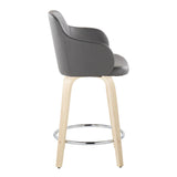 Boyne - Contemporary Fixed Height Counter Stool & Swivel With Round Footrest (Set of 2) - Furniture Home Direct