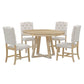 Retro Functional Dining Set, Round Table With Leaf And Upholstered Chairs For Dining Room And Living Room - Furniture Home Direct