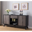 TV Stand With 2 Doors, 1 Drawer And 6 Shelves - Black / Gray - Furniture Home Direct