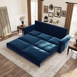 3 In 1 Convertible Sleeper Sofa With Nailhead Trim & Rolled Arm - Furniture Home Direct