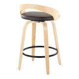 Grotto - Mid-Century Modern Fixed Height Counter Stool Swivel &h Round Footrest - Furniture Home Direct