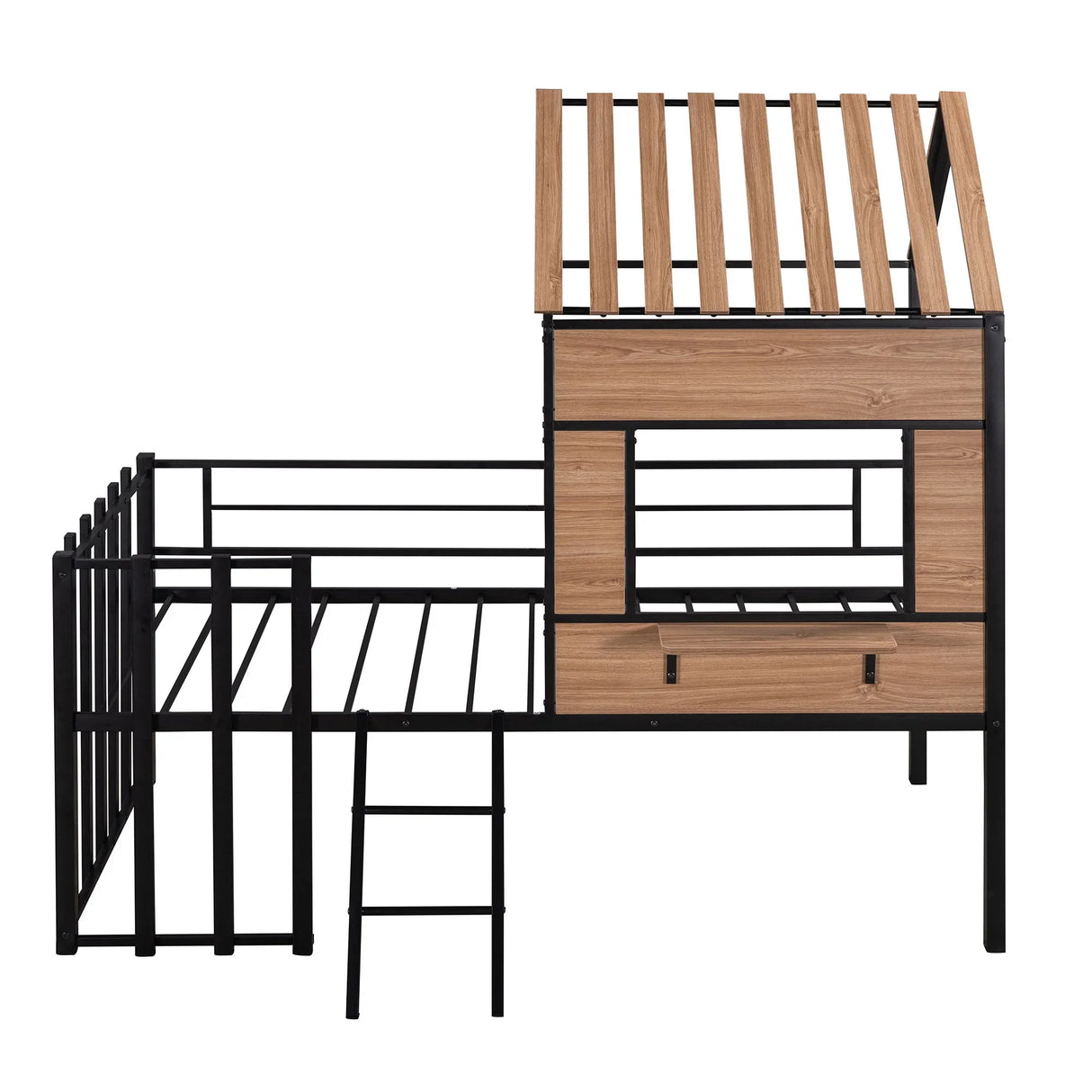 Loft Bed With Roof, Window, Guardrail, Ladder - Furniture Home Direct