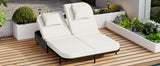 Outdoor Wicker Double Chaise (Black Frame+Beige Cushion) - Furniture Home Direct