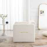 Arm Chair With Waved Arms, Metal Decoration On Both Side Arms - Furniture Home Direct