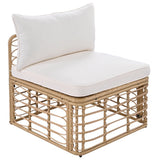 7 Piece Outdoor Patio All-Weather Rattan Sectional Sofa Set With Thick Cushions And Pillows - Beige - Furniture Home Direct