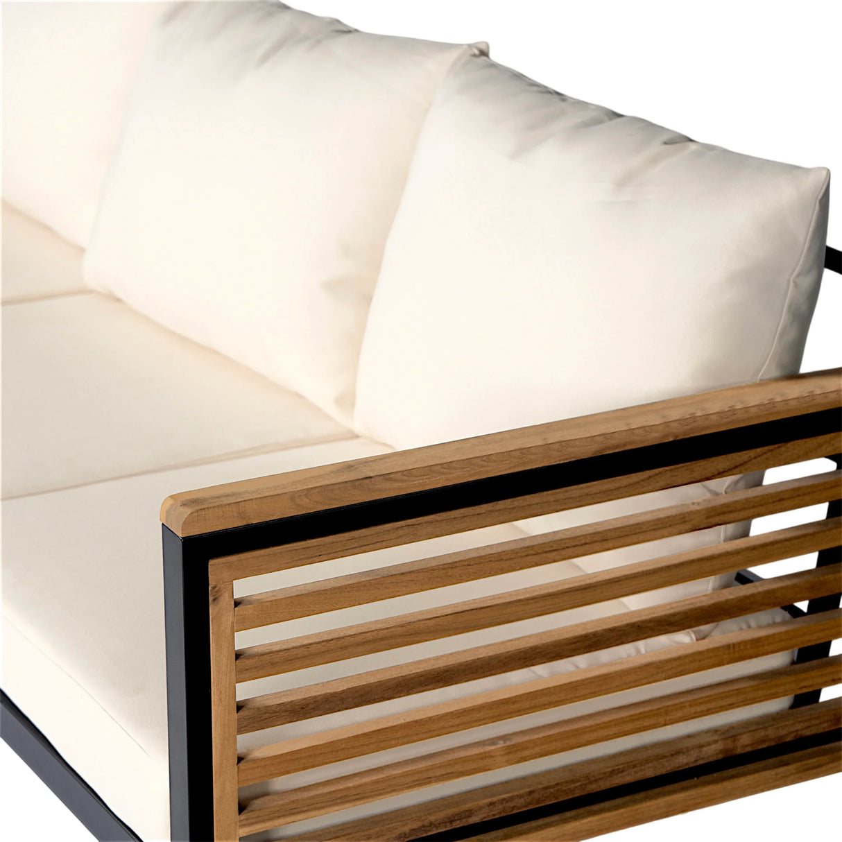 3-piece Outdoor Acacia Wood and Metal Patio Set - Furniture Home Direct