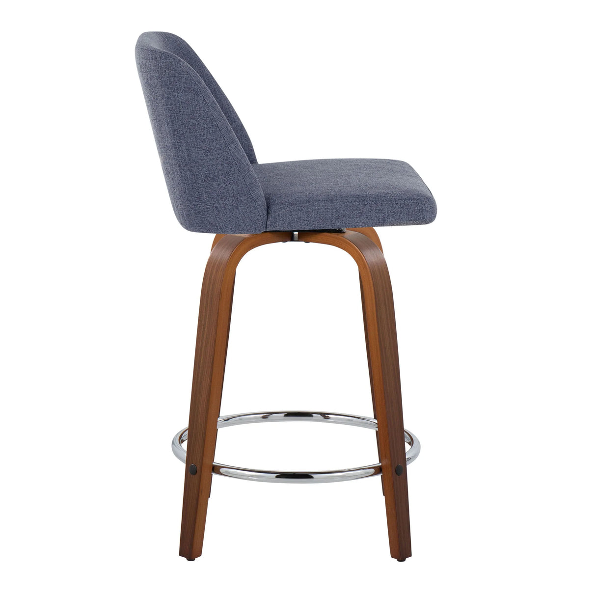Toriano - Mid Century Modern Fixed Height Counter Stool With Swivel With Round Footrest (Set of 2) - Furniture Home Direct