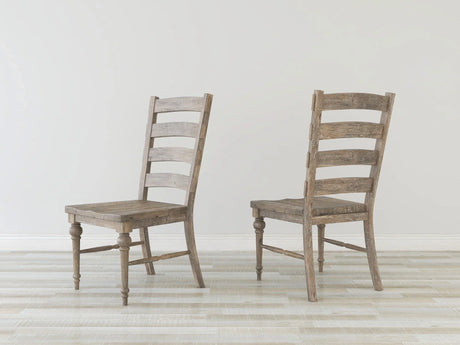 Ludin - Ladderback Dining Chairs, (Set of 2) - Taupe - Furniture Home Direct