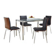 Fuji Mason - Swivel Contemporary Dining Set Dining Set, Glass, 5 Piece - Furniture Home Direct