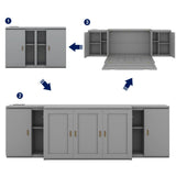 Murphy Bed With Shelves, Cabinets And USB Ports - Furniture Home Direct