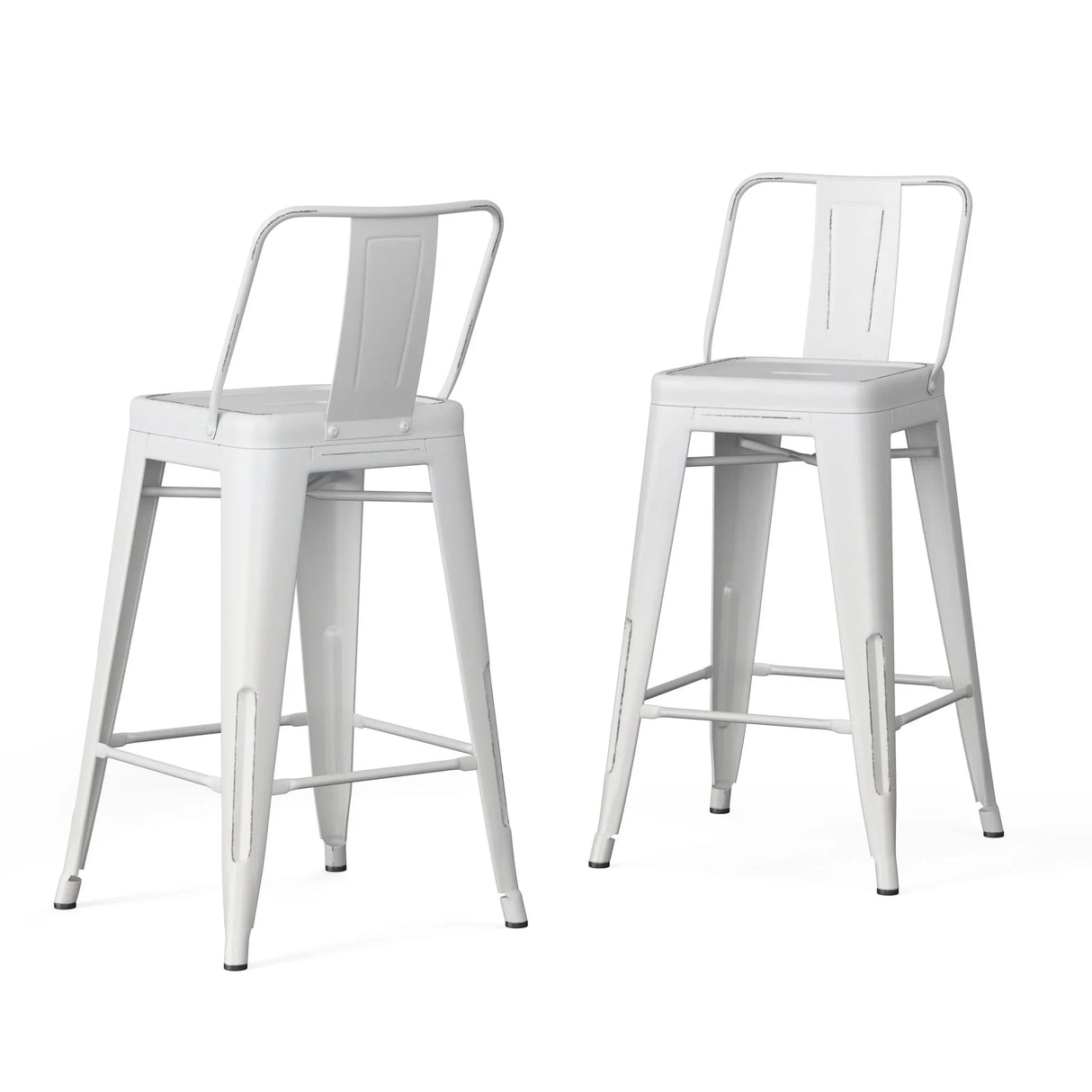 Rayne - Curved Back Metal Stool (Set of 2) - Furniture Home Direct