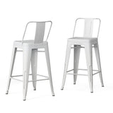 Rayne - Curved Back Metal Stool (Set of 2) - Furniture Home Direct