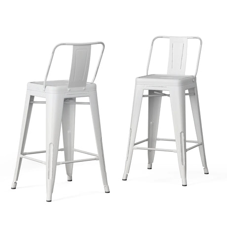 Rayne - Curved Back Metal Stool (Set of 2) - Furniture Home Direct