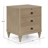 3 Drawer Nightstand - Sand - Furniture Home Direct