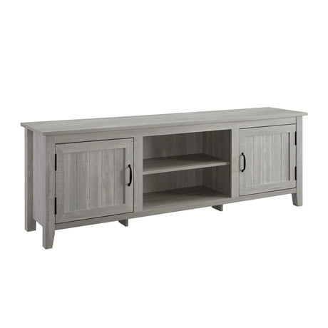 Modern Farmhouse 2 Door Grooved 70" TV Stand For 85" TVs - Furniture Home Direct
