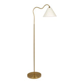 Majestic - Ring Base Curved Floor Lamp With Triangle Drum Shade - Gold / White - Furniture Home Direct