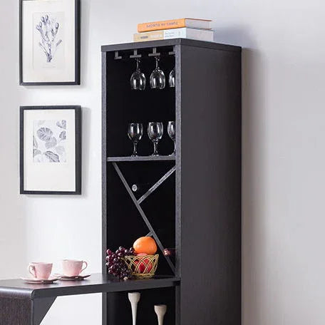 Bar Cabinet, Extended Table Kitchen Cabinet With Wine Bottle Compartment & Open Shelving - Red Cocoa - Furniture Home Direct