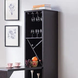 Bar Cabinet, Extended Table Kitchen Cabinet With Wine Bottle Compartment & Open Shelving - Red Cocoa - Furniture Home Direct