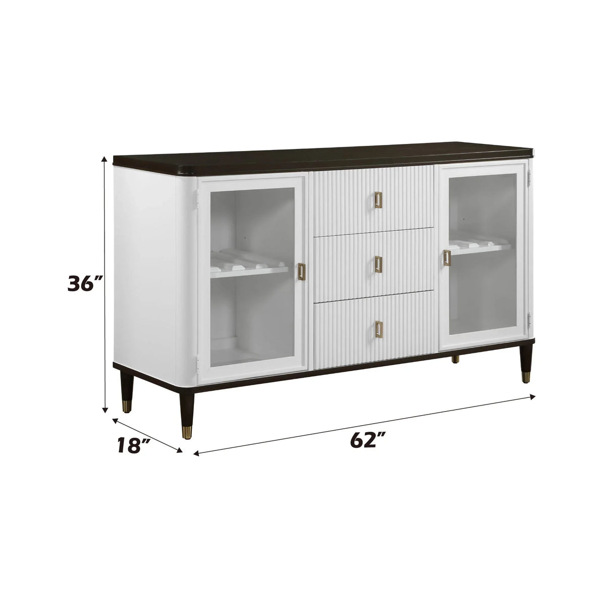 Carene - Server - Brown / White - Furniture Home Direct
