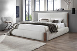 Sandro - Eastern King Bed Boucle - Walnut / White - Furniture Home Direct
