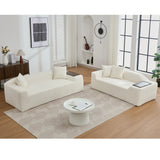 2 Piece Boucle Cloud Living Room Set, Beige - Furniture Home Direct