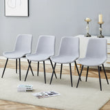 Dining Chair Set Modern Light Upholstered Fabric Chairs Gray - Furniture Home Direct
