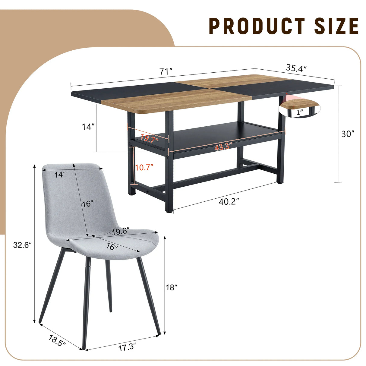 Dining Set With Wooden Table And Eight Chairs Light Gray - Furniture Home Direct
