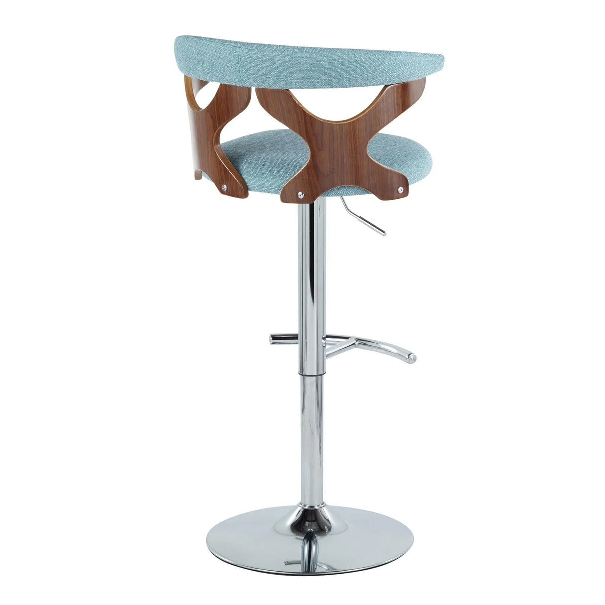Gardenia - Mid Century Modern Adjustable Barstool With Swivel With Rounded T Footrest (Set of 2) - Furniture Home Direct